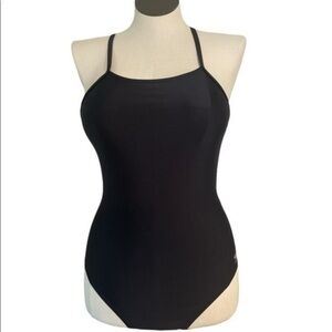 Speedo black repreve one piece swimwear Eco ProLT Sz 12/38